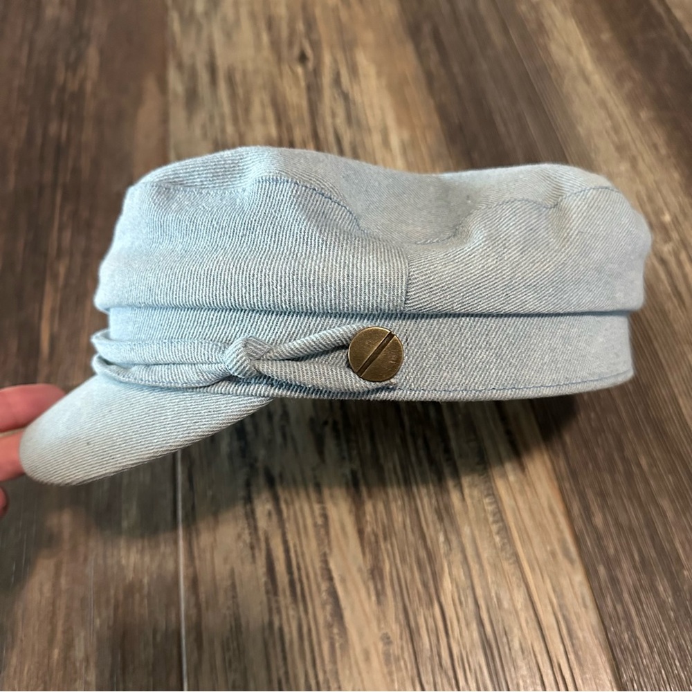 Ace of something blue denim Jean NEWSBOY cap women's Med 57cm hat AUSTRALIA